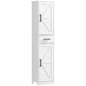 67" Tall Bathroom Storage Cabinet with Drawer