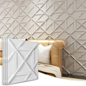3D Wall Panel, Decorative Tile in White 12-Pack 19.7"x19.7"