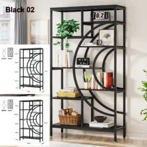 Tribesigns Bookshelf Industrial 5 Tier Etagere Bookcase