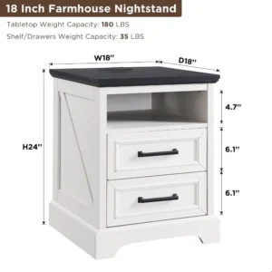 Farmhouse Nightstands Set of 2