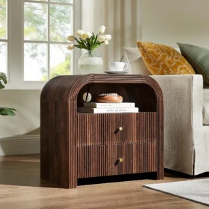 Modern 24" Fluted Nightstand Set of 2
